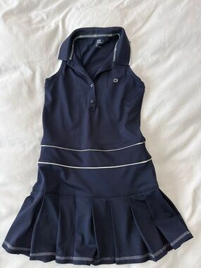 GAP Navy Blue Sleeveless Polo Tennis Dress with White Piping